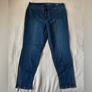 Melissa McCarthy Seven7 Women's Blue Jeans 18W GUC zip pockets & ankles pencil
